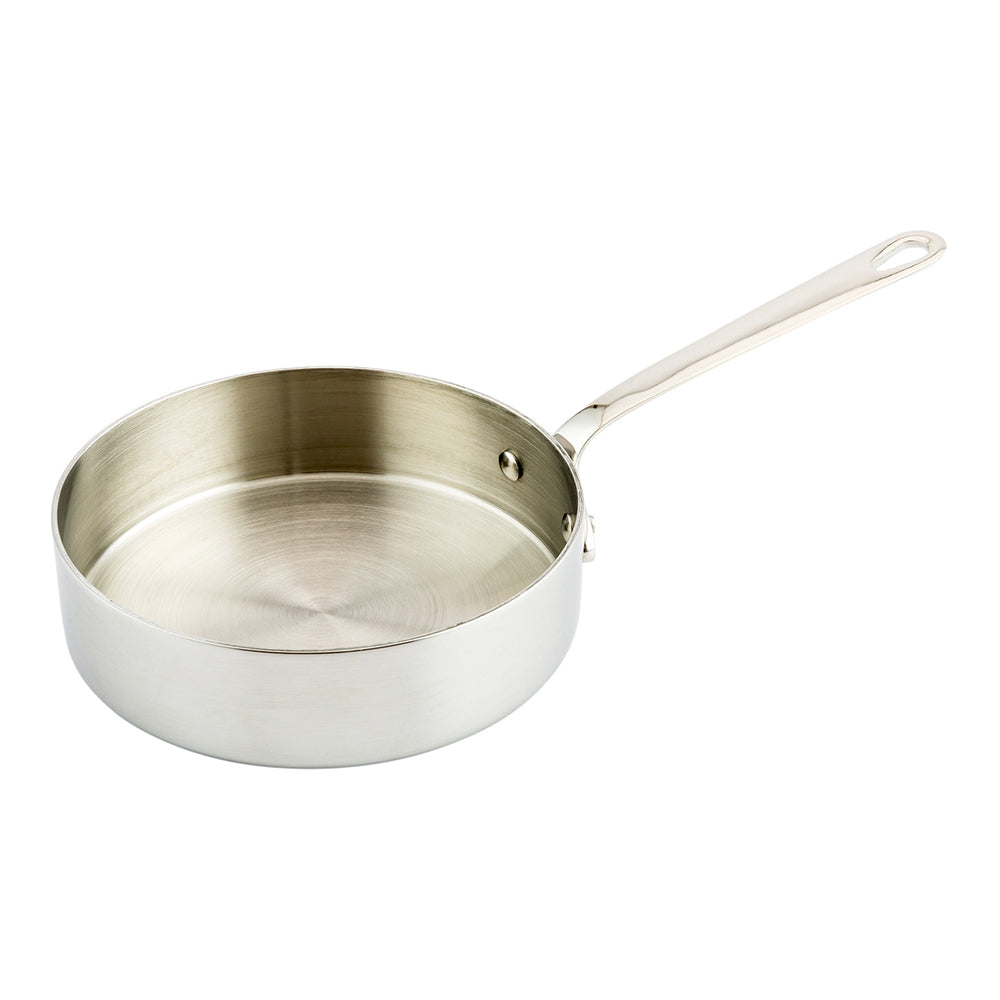 Met Lux 12 oz Silver Stainless Steel Mini Saute Pan - 9" x 5 1/4" x 1 1/2" - 1 count box