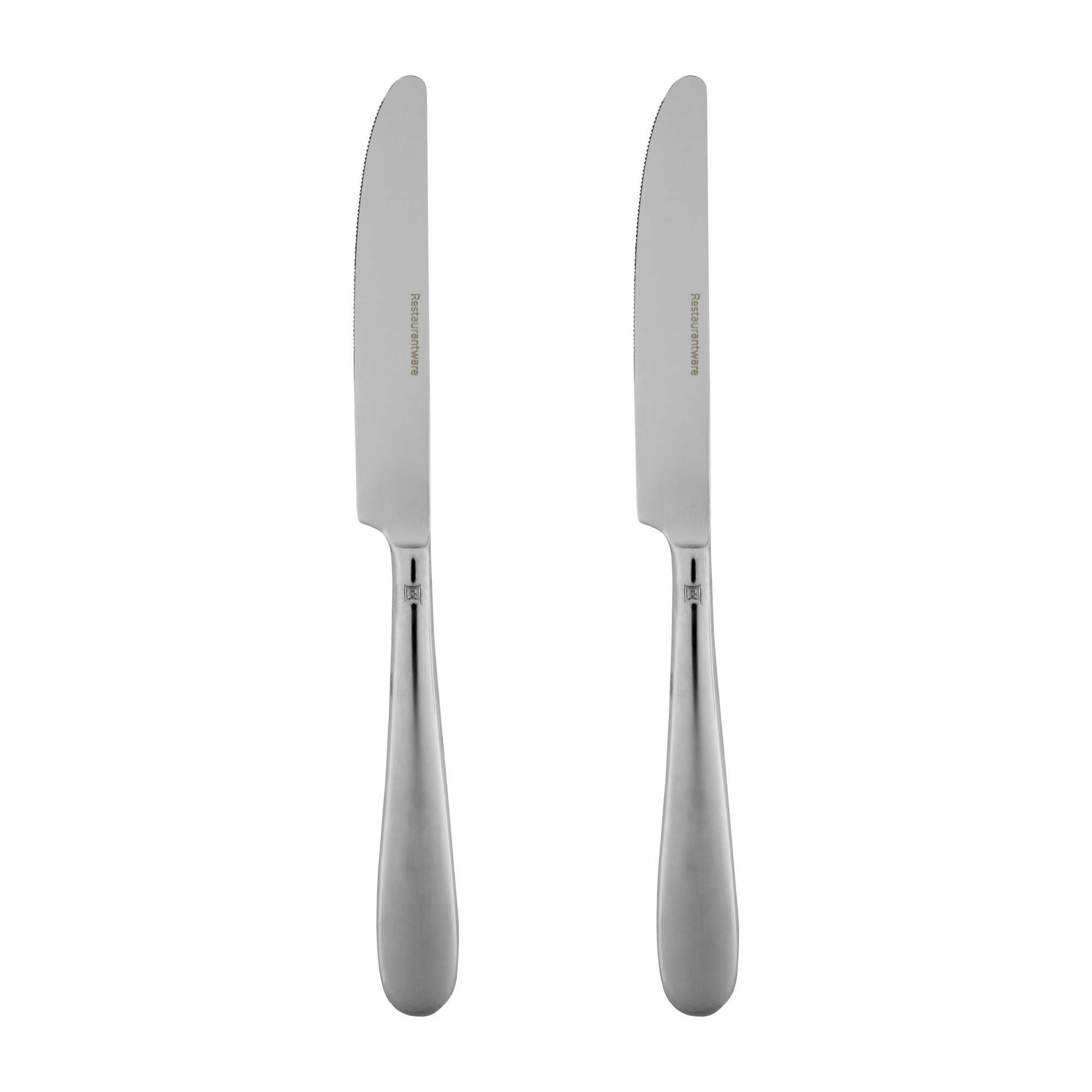 Sovereign 13/0 Stainless Steel Table Knife - 9 1/4" - 2 count box