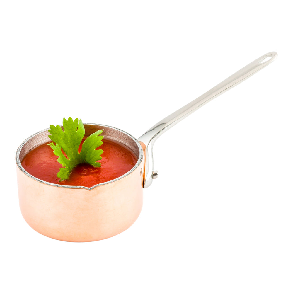 Met Lux 2 oz Copper Stainless Steel Mini Sauce Pan - Easy Pour Lip - 5" x 2 1/4" x 2" - 1 count box