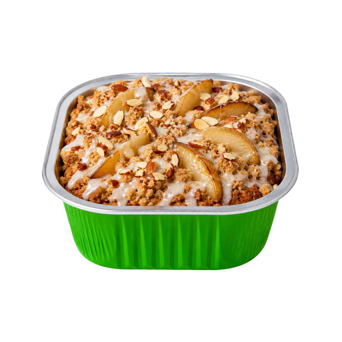 Foil Lux 10 oz Square Lime Green Aluminum Baking Cup - 4 1/4" x 4 1/4" x 1 1/2" - 100 count box