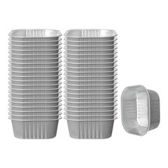 Foil Lux 10 oz Square Gray Aluminum Baking Cup - 4 1/4