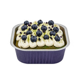 Foil Lux 10 oz Square Purple Aluminum Baking Cup - 4 1/4" x 4 1/4" x 1 1/2" - 100 count box