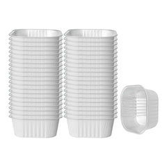 Foil Lux 10 oz Square White Aluminum Baking Cup - 4 1/4