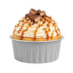 Foil Lux 4 oz Round Gray Aluminum Baking Cup - 3 1/4