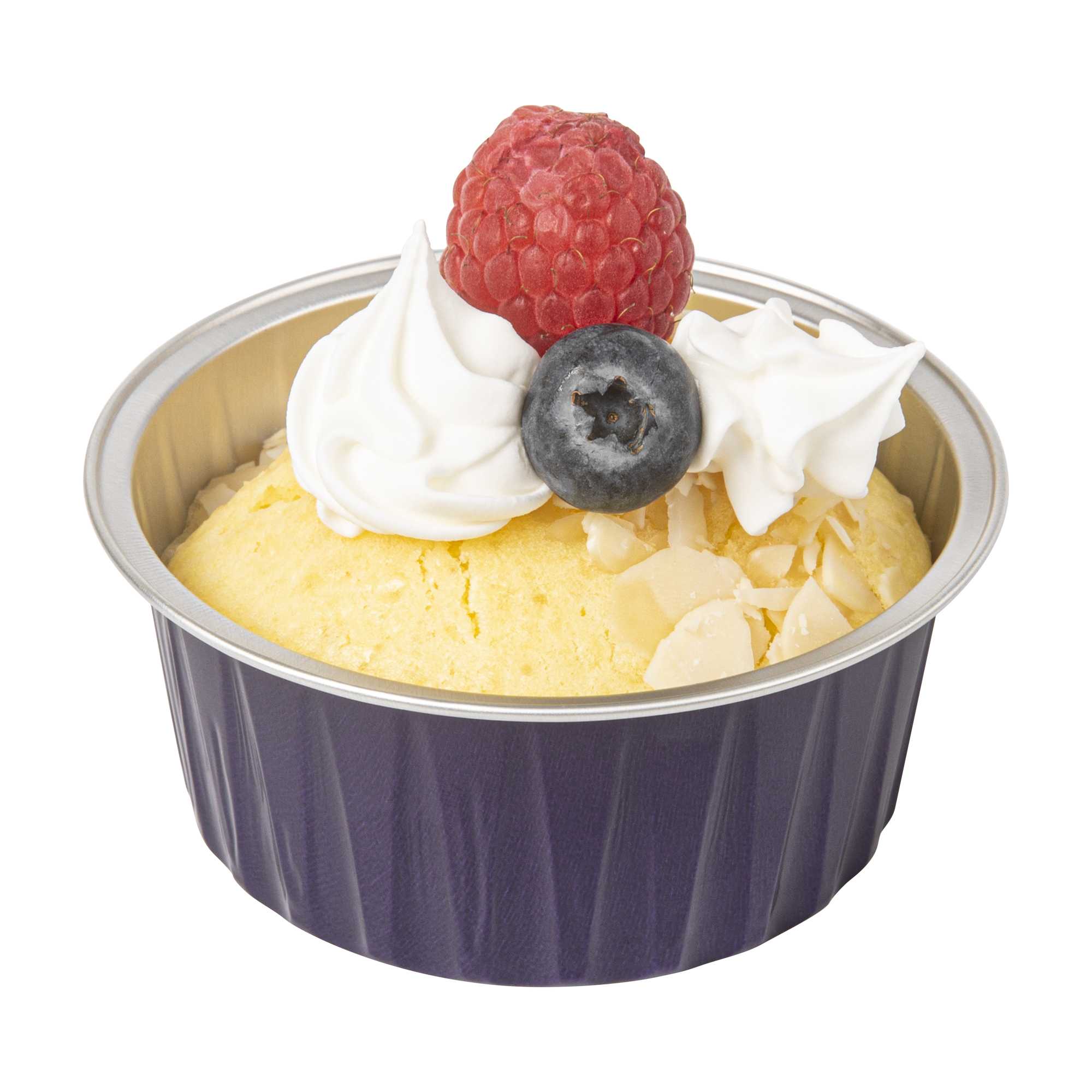 Foil Lux 4 oz Round Purple Aluminum Baking Cup - 3 1/4" x 3 1/4" x 1 1/2" - 100 count box