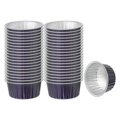 Foil Lux 4 oz Round Purple Aluminum Baking Cup - 3 1/4