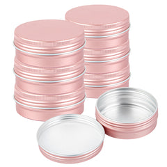 Chef 101 2 oz Round Rose Gold Tin Container - with Screw Lid - 10 count box
