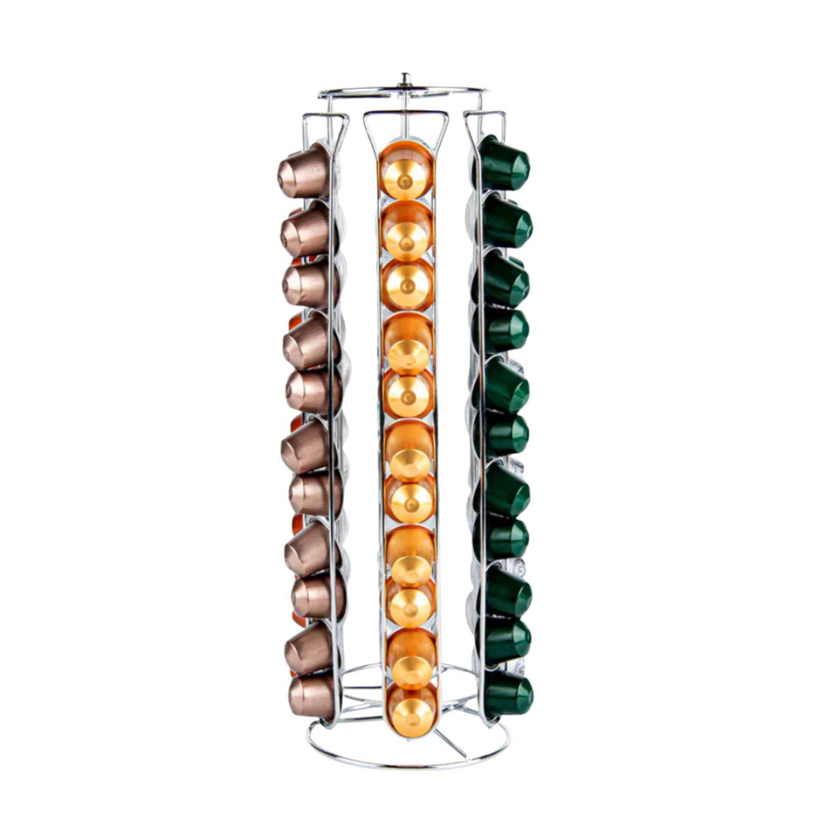 Restpresso Iron Coffee Pod / Capsule Holder - Revolving, Holds 60 Nespresso Capsules - 5" x 5" x 16 1/4" - 1 count box