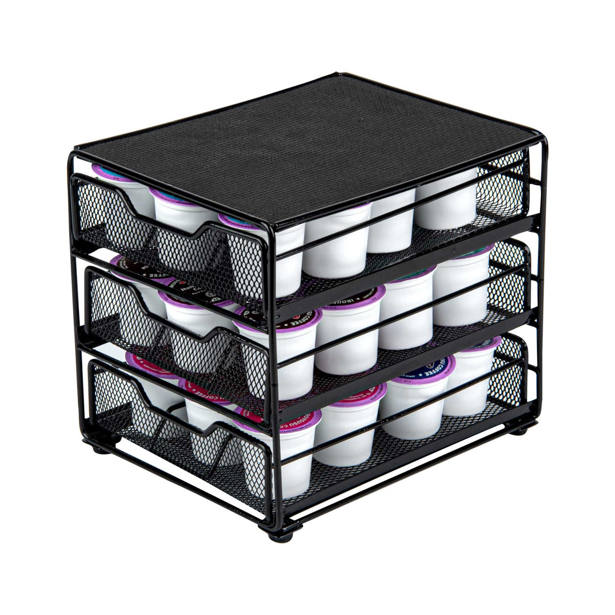 Restpresso Iron Coffee Pod / Capsule Storage Drawer - 3-Tier, Holds 36 K-Cups - 7" x 8 1/2" x 7 1/2" - 1 count box