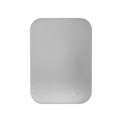 Foil Lux Oblong White Foil-Laminated Board Lid - Fits 2 1/4 lb Container - 100 count box