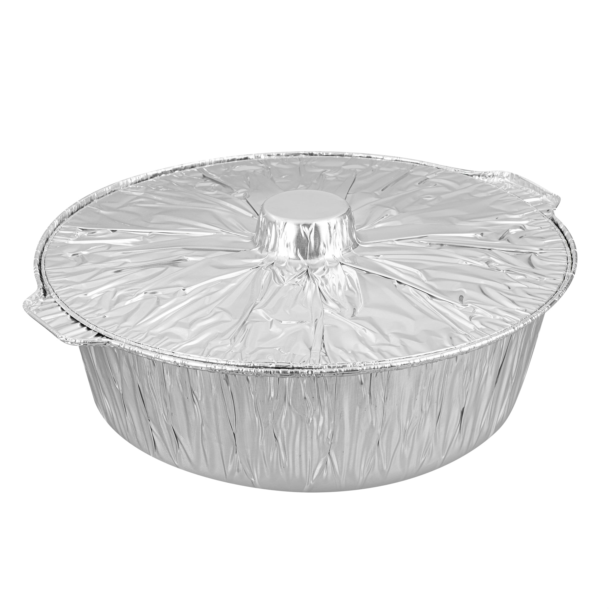 Foil Lux 8 qt Aluminum Foil Pot - with Lid - 15 1/2" x 14" x 4 3/4" - 50 count box