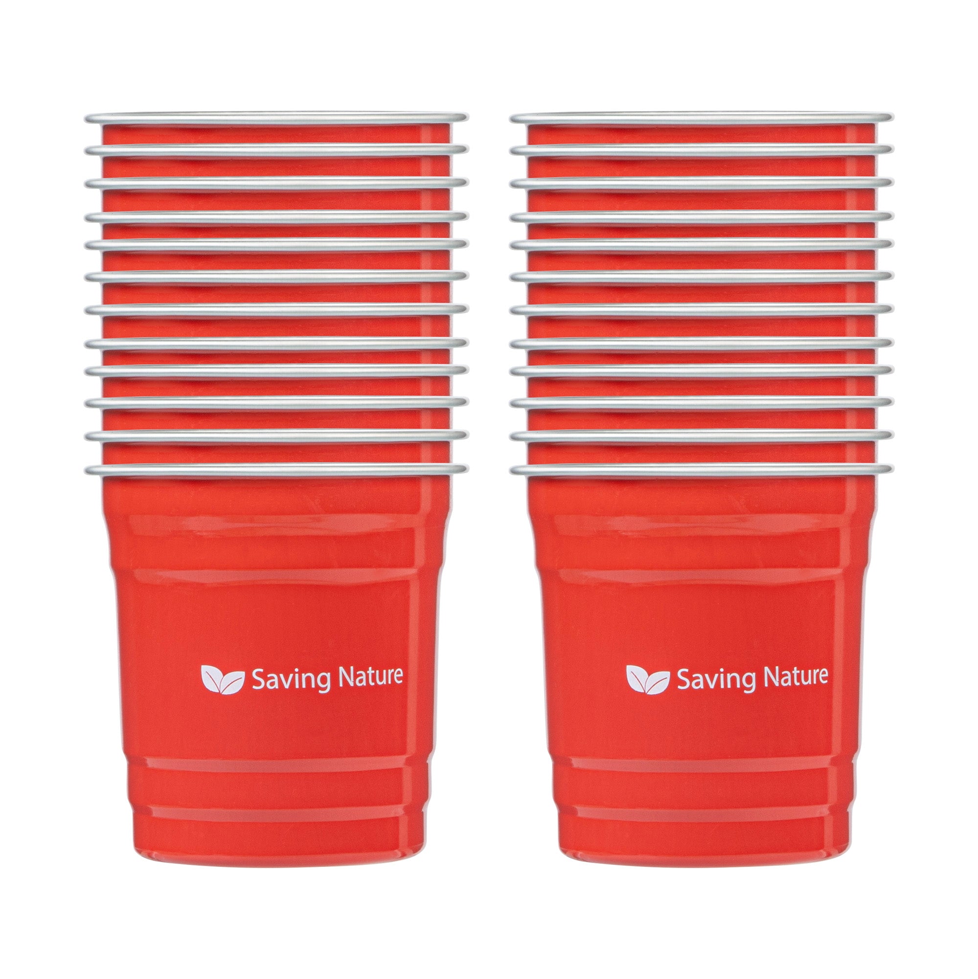 Saving Nature 10 oz Red Aluminum Drinking Cup - 3 1/2" x 3 1/2" x 3" - 100 count box