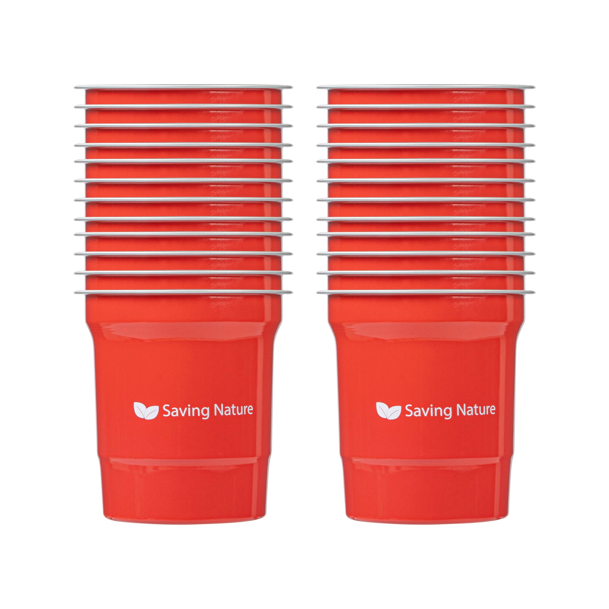 Saving Nature 16 oz Red Aluminum Drinking Cup - 3 3/4" x 3 3/4" x 4" - 100 count box