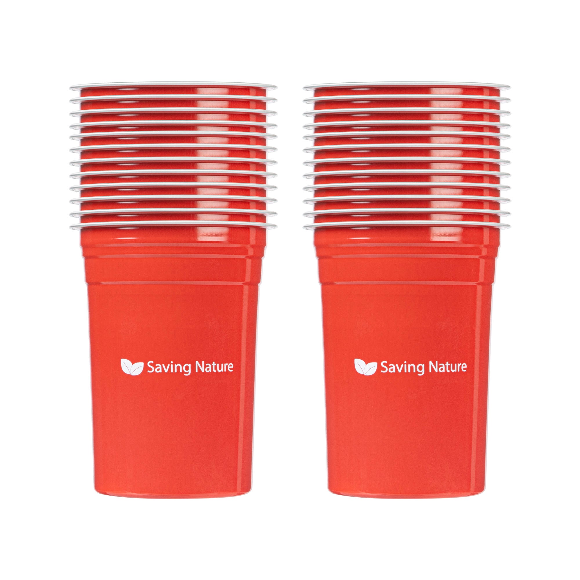 Saving Nature 20 oz Red Aluminum Drinking Cup - 3 3/4" x 3 3/4" x 5" - 100 count box