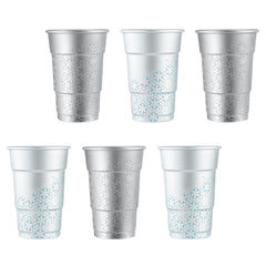 Saving Nature 16 oz Aluminum Color Changing Drinking Cup - 3 1/2'' x 3 1/2'' x 5'' - 4 count box