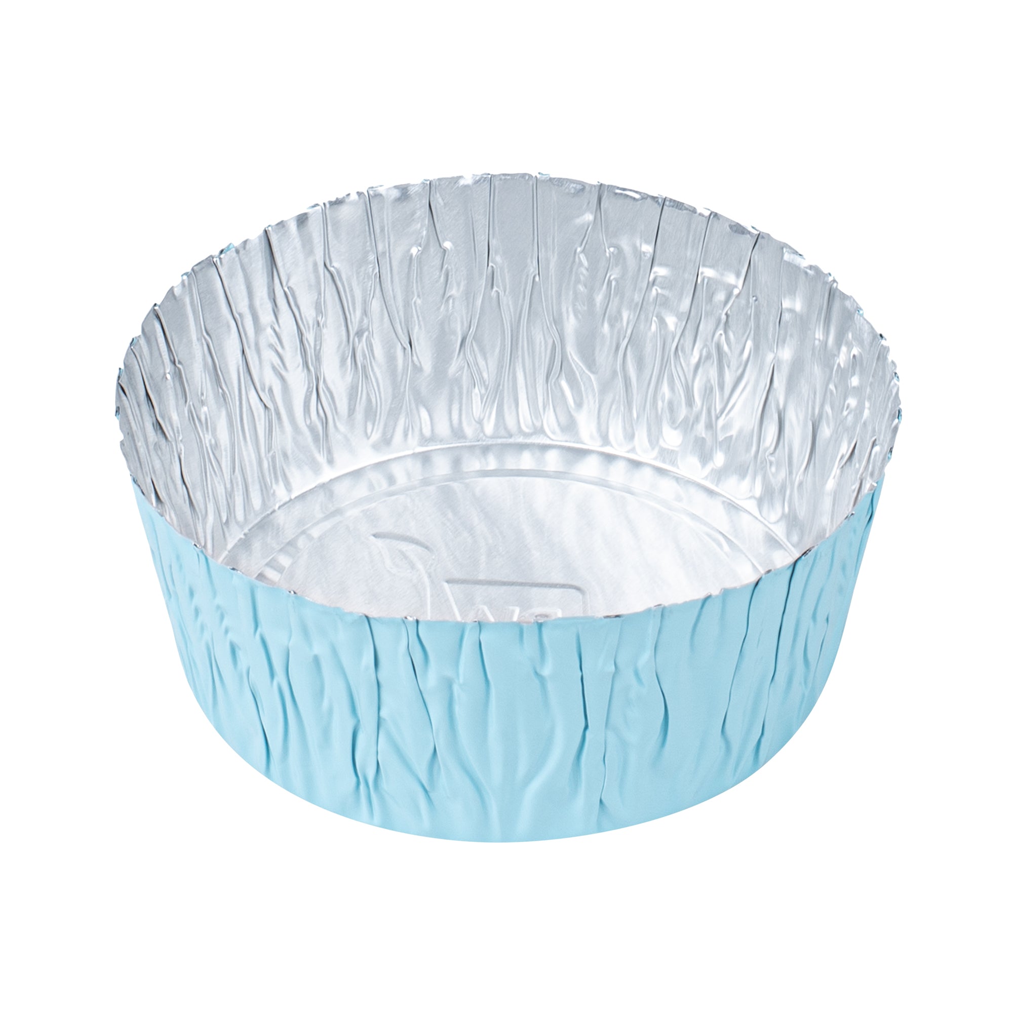 Pastry Tek 3 oz Round Blue Foil Ramekin Cup - 3/4" x 3/4" x 1/2" - 200 count box