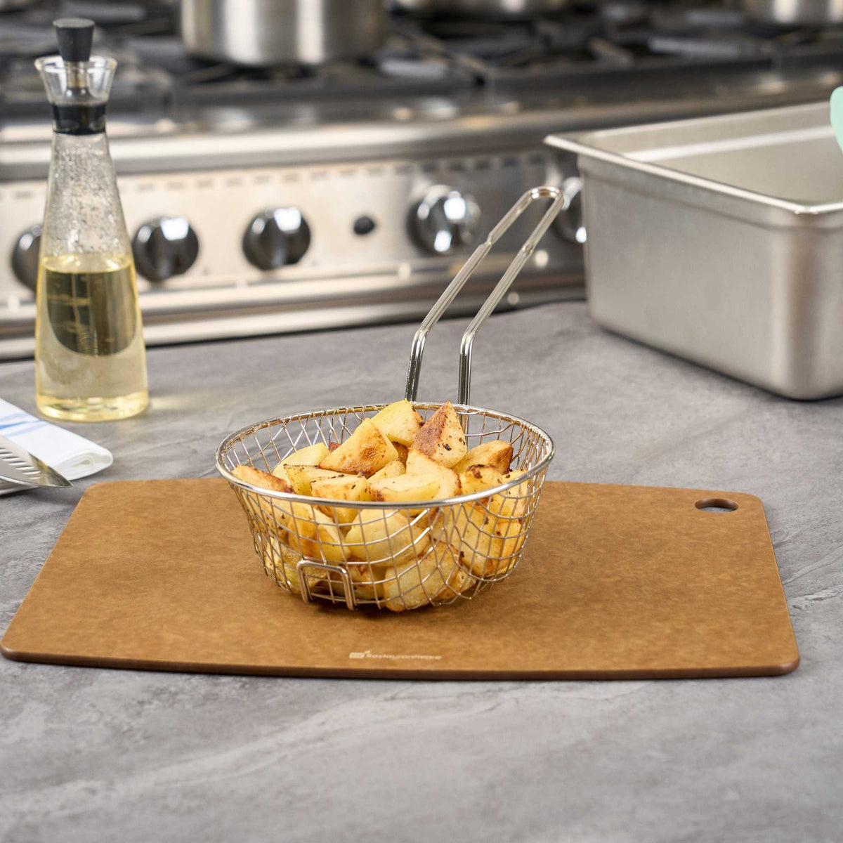 Met Lux Round Nickel-Plated Coarse Mesh Culinary Basket - 8" - 1 count box