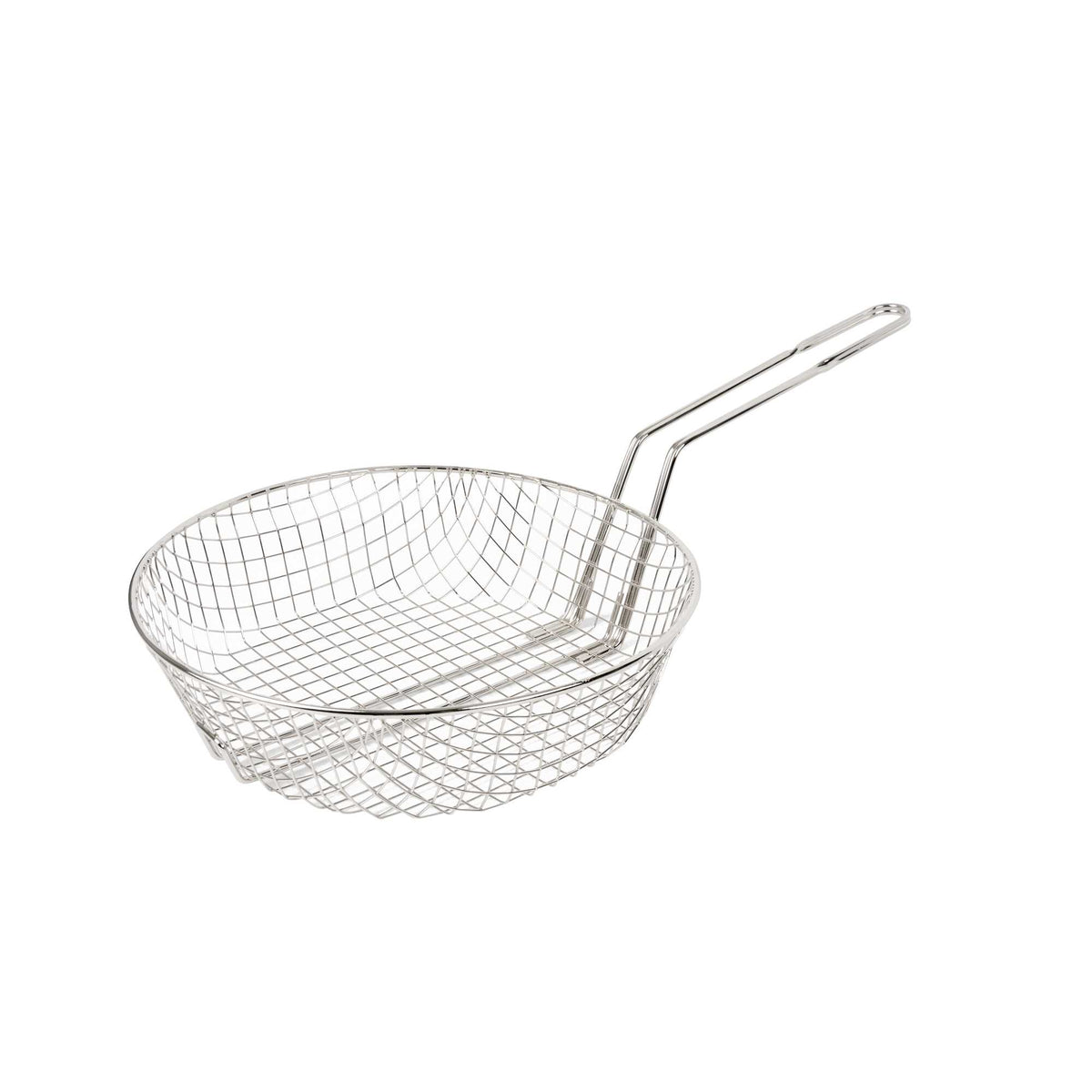 Met Lux Round Nickel-Plated Coarse Mesh Culinary Basket - 12" - 1 count box