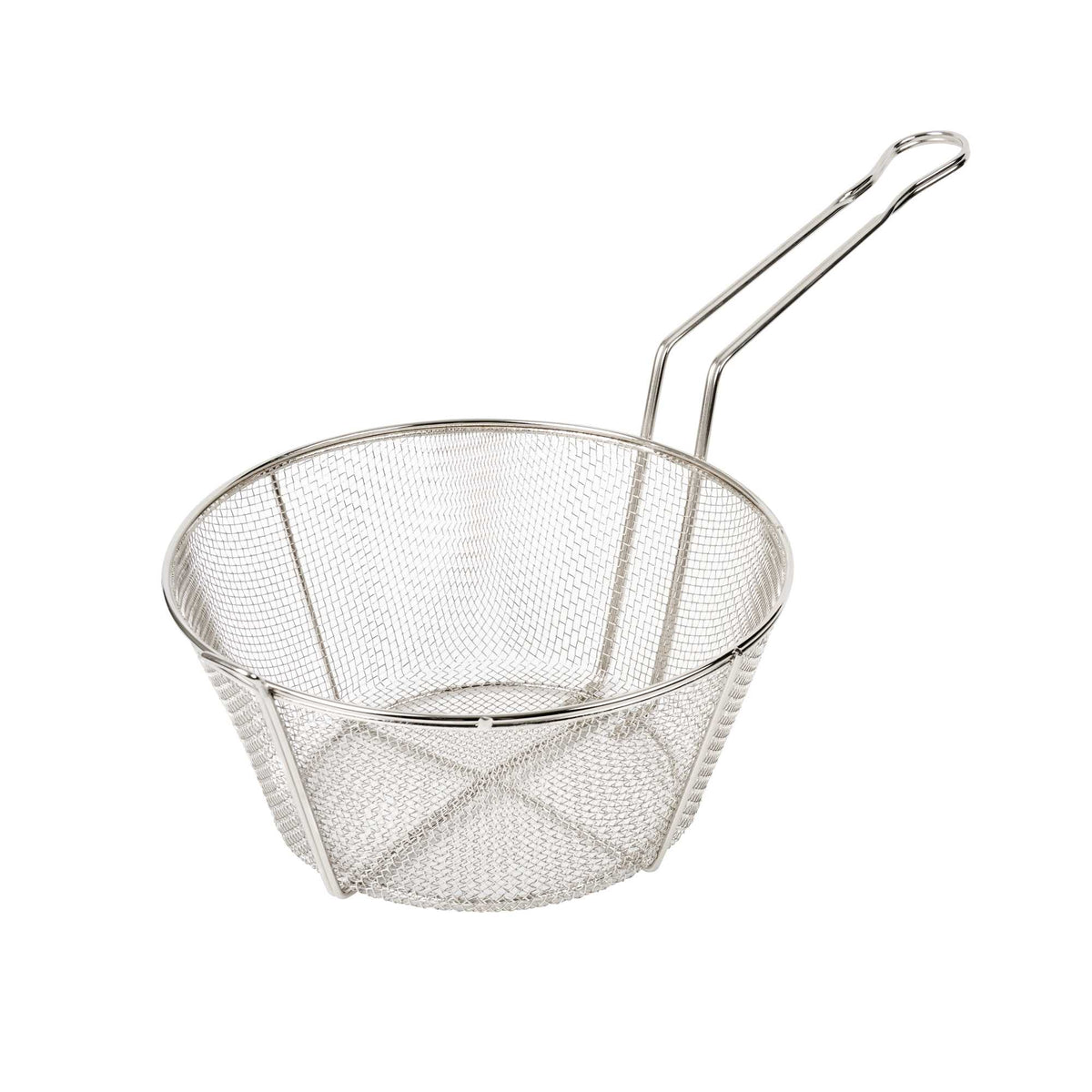 Met Lux Round Nickel-Plated Medium Mesh Culinary Basket - with Front Hook - 11 1/2" - 1 count box