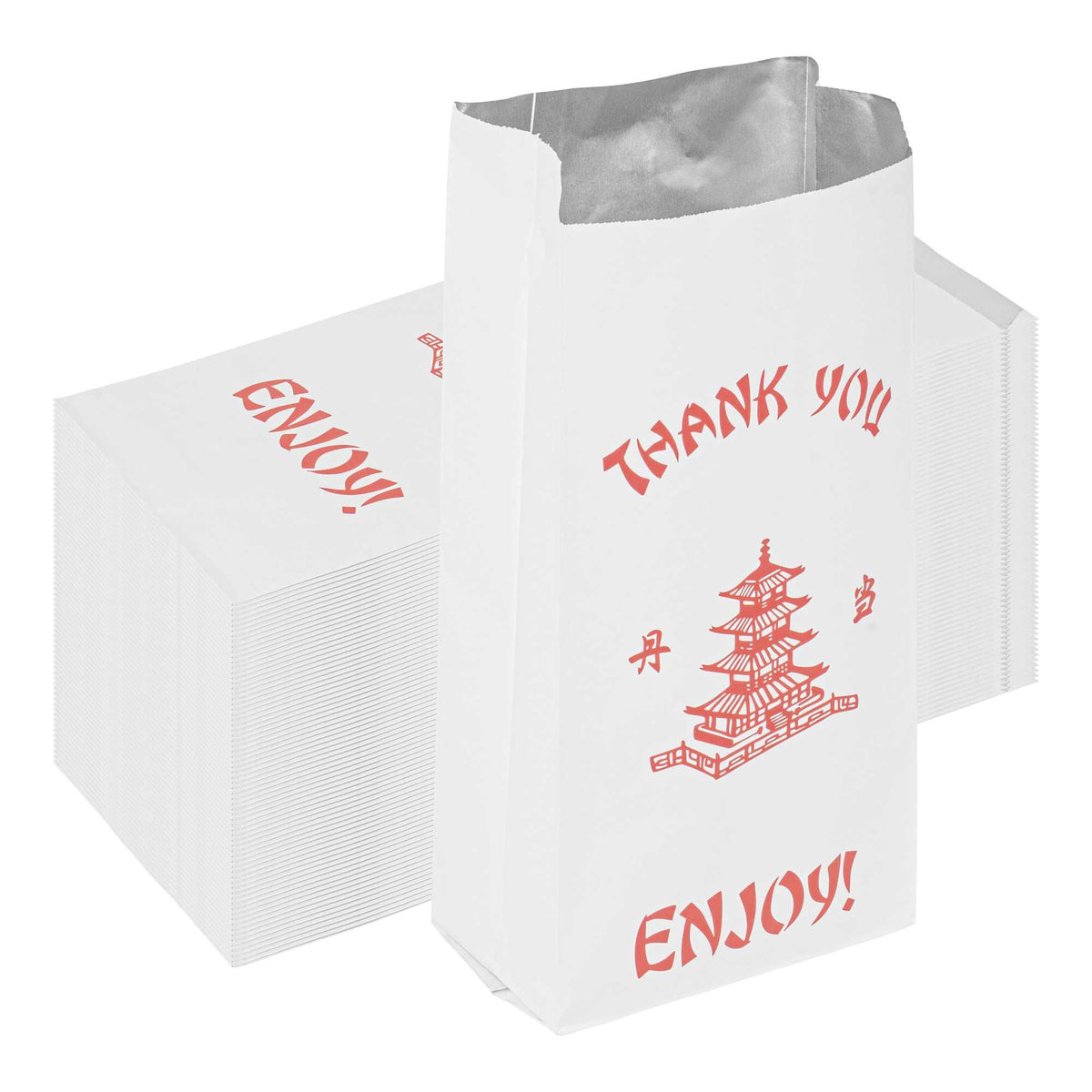 Bag Tek Quart Size Insulated Foil BBQ Bag - Thank You, Heat-Sealable - 12" x 5" x 3" - 100 count box