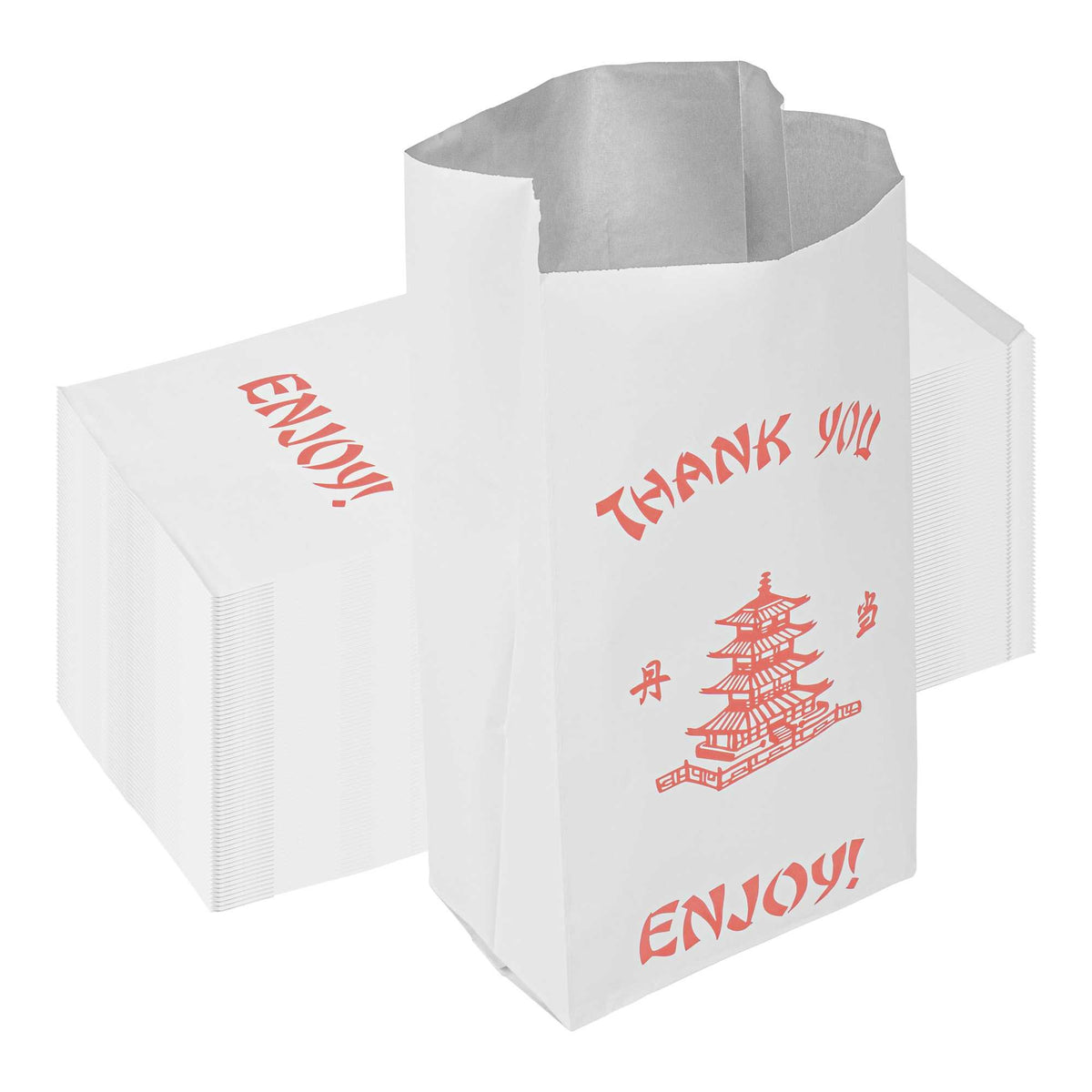 Bag Tek 1/2 Gal Insulated Foil BBQ Bag - Thank You, Heat-Sealable - 14 1/2" x 6 1/2" x 4 1/4" - 100 count box