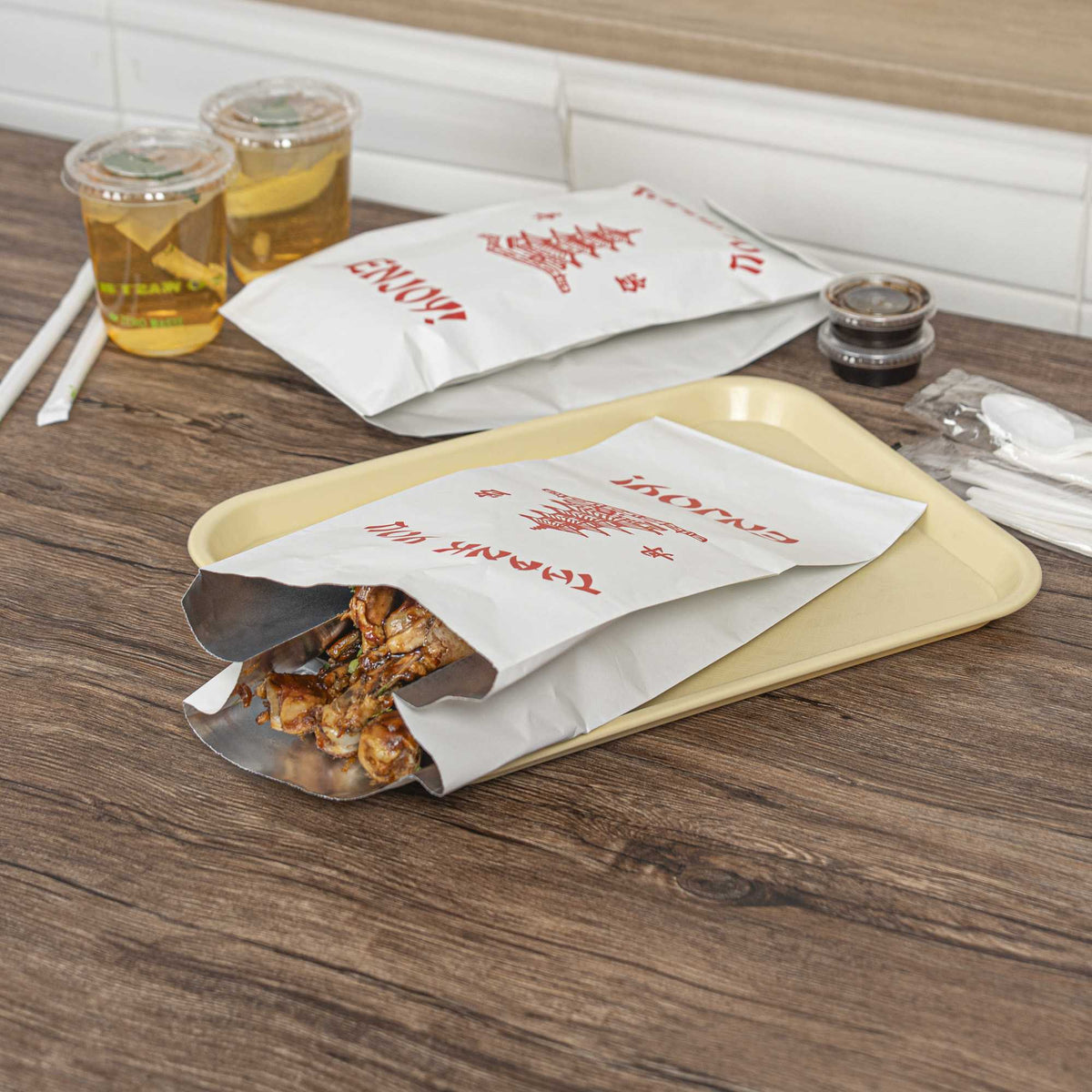 Bag Tek 1/2 Gal Insulated Foil BBQ Bag - Thank You, Heat-Sealable - 14 1/2" x 6 1/2" x 4 1/4" - 100 count box