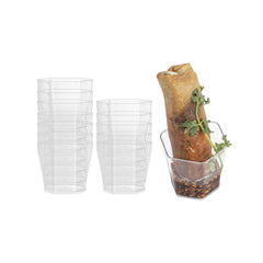 2 oz Hexagon Clear Plastic Glass - 1 3/4