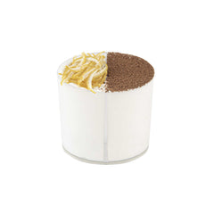 Mini Serve 4 oz Oval Clear Plastic Duet Tasting Cup - 2 Compartments - 2 1/2