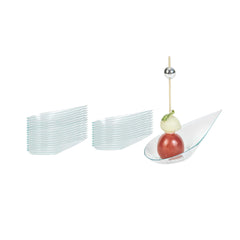 Mini Serve Teardrop Seagreen Plastic Spoon - 4