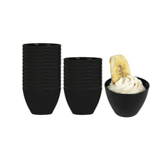 Mini Serve 2 oz Round Black Plastic Mini Tasting Bowl - 2