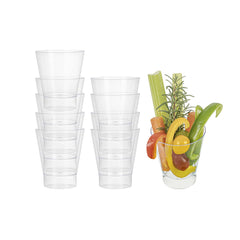 Mini Serve 7 oz Round Clear Plastic Large Parfait Glass - 3
