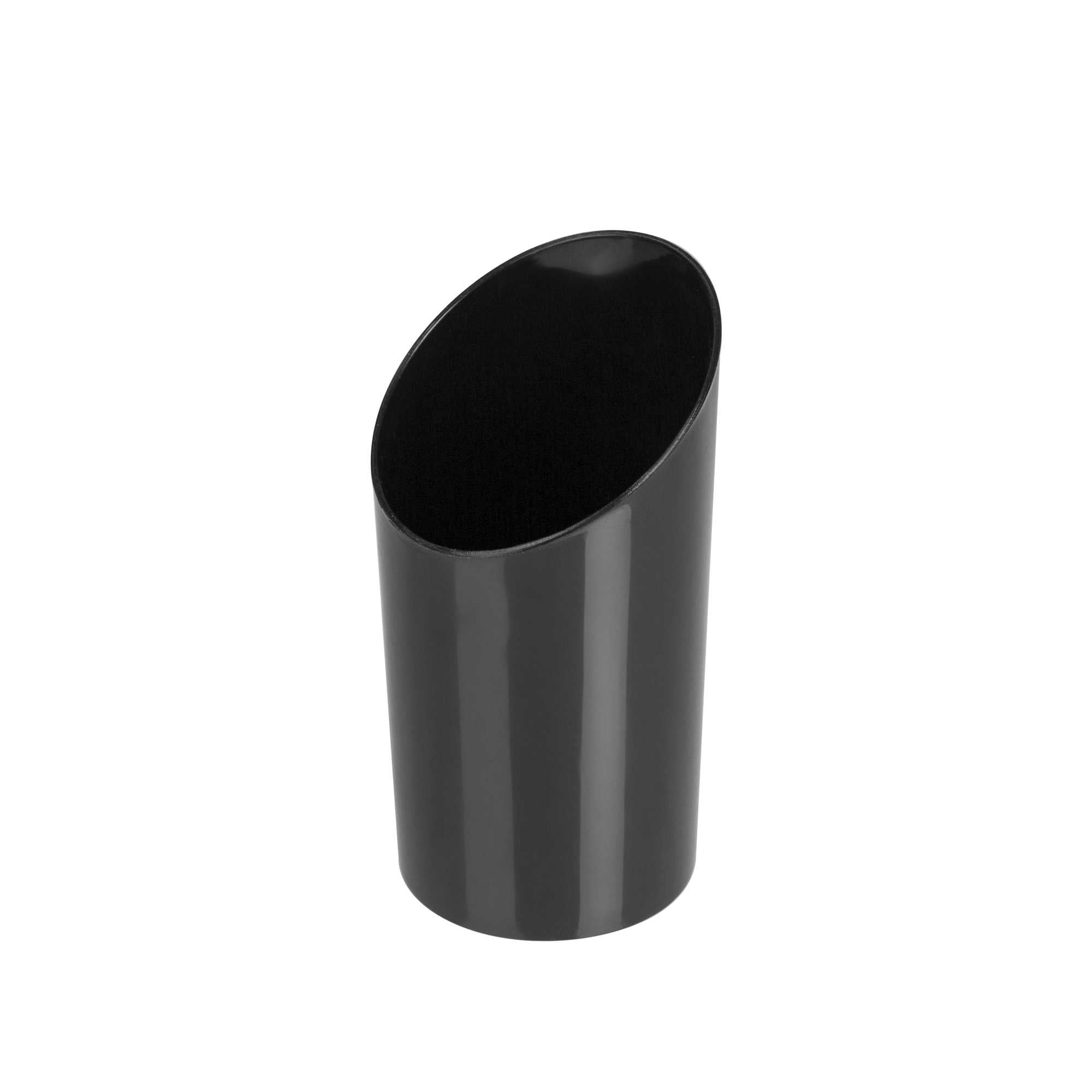 Mini Serve 2 oz Round Incline Shot Glass - Black, Plastic - 1 3/4" x 1 3/4" x 3 1/4" - 100 count box