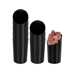 Mini Serve 2 oz Round Black Plastic Incline Shot Glass - 2