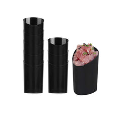 Mini Serve 3 oz Black Plastic Triangolo Shot Glass - 1 3/4