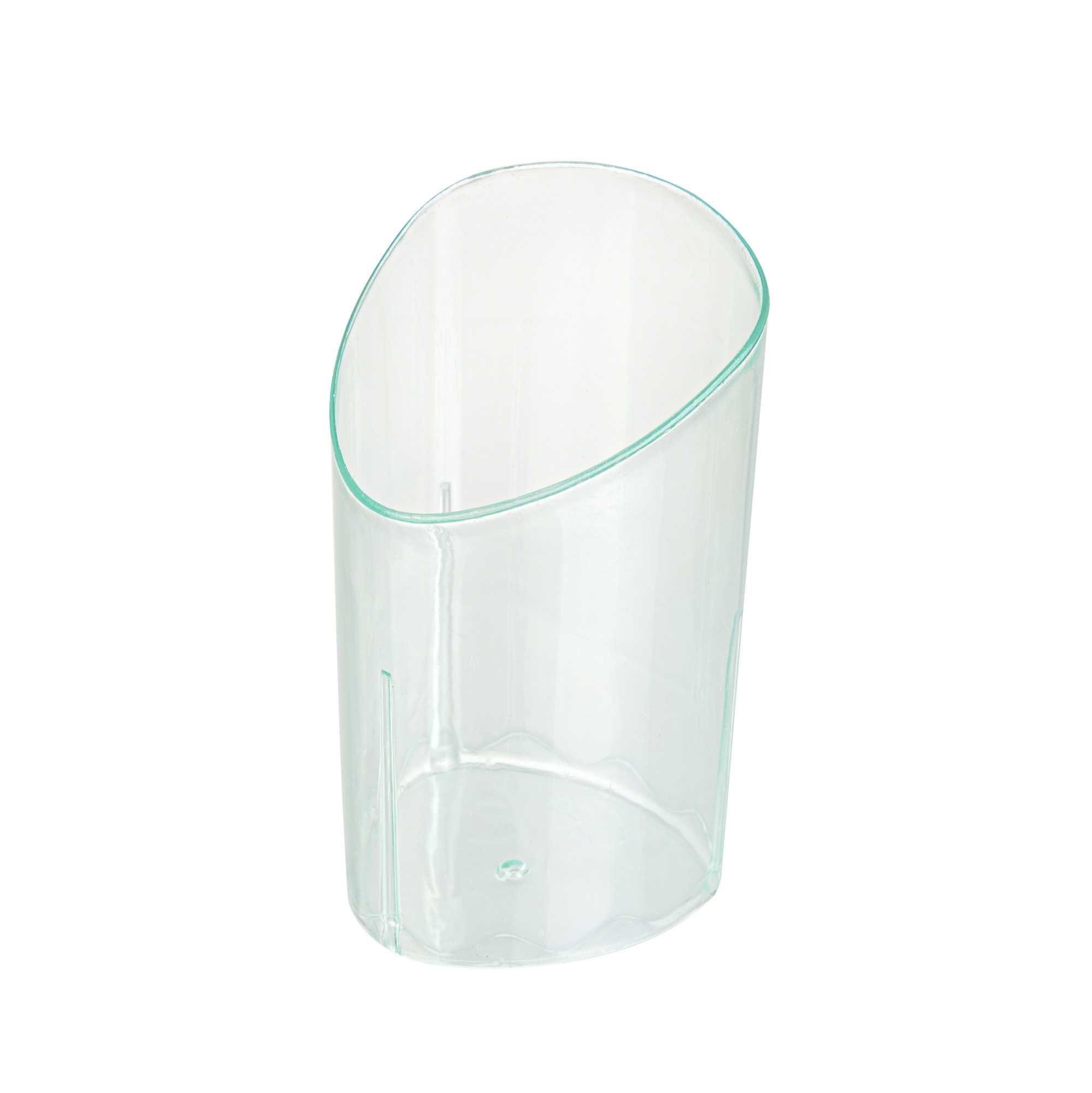 Mini Serve 3 oz Seagreen Plastic Triangolo Shot Glass - 1 3/4" x 1 3/4" x 3" - 100 count box