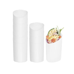 Mini Serve 3 oz White Plastic Triangolo Shot Glass - 1 3/4