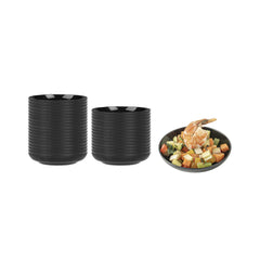 Mini Serve Round Black Plastic Mini Rotondo Plate - 3 1/4