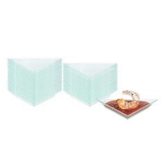 Mini Serve Seagreen Plastic Mini Triangolo Appetizer Plate - 4