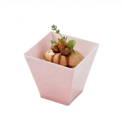 Mini Serve 2 oz Square Powder Pink Plastic Mini Kova Cup - Limited Edition - 2