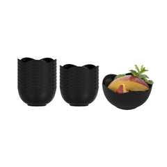 Mini Serve 2 oz Round Black Plastic Le Fleur Cup - 2 1/4