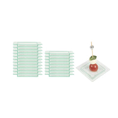 Mini Serve Square Seagreen Plastic Mini Edge Plate - 2 3/4