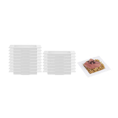 Mini Serve Square White Plastic Mini Edge Plate - 2 3/4