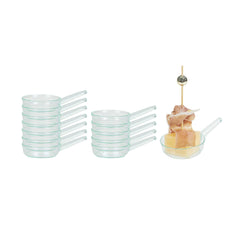 Mini Serve 1 oz Round Seagreen Plastic Mini Sauce Pan - 3 1/4