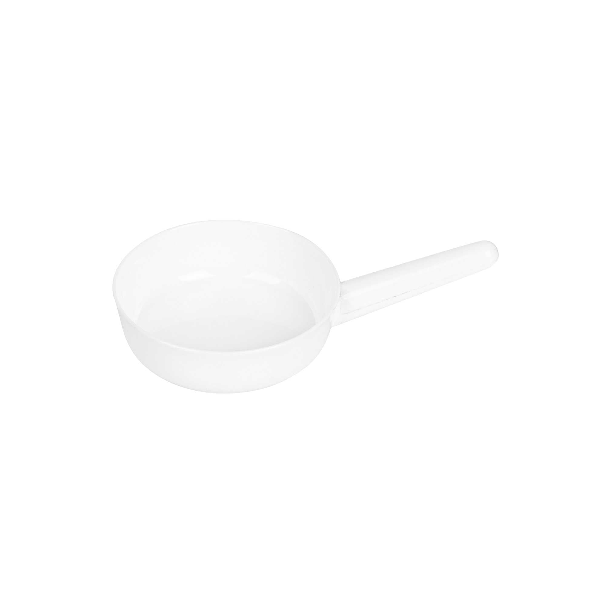 Mini Serve 1 oz Round White Plastic Mini Sauce Pan - 3 1/4" x 2" x 1/2" - 100 count box