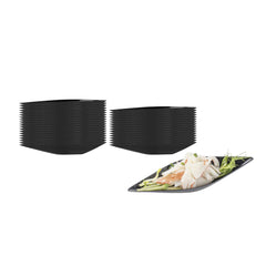 Mini Serve Diamond Black Plastic Canoe Dish - 5