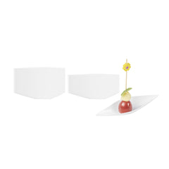 Mini Serve Diamond White Plastic Canoe Dish - 5