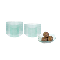 Mini Serve Seagreen Plastic Comma Plate - 3 1/2