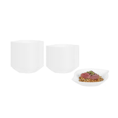 Mini Serve White Plastic Comma Plate - 3 1/2