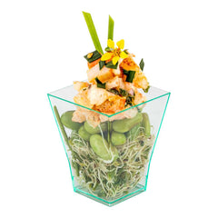 Mini Serve 2 oz Square Seagreen Plastic Bonito Cup - 1 3/4