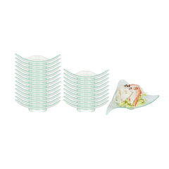 Mini Serve Triangle Seagreen Plastic Shooting Star Appetizer Plate - 3
